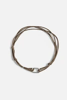 FAUX LEATHER COMBINATION NECKLACE