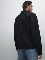 Cotton blend zip-up jacket