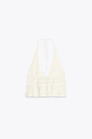TEXTURED HALTER TOP