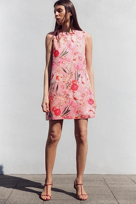 FLORAL PRINT KNIT DRESS