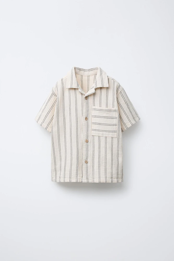 CHEMISE À RAYURES TEXTURÉE