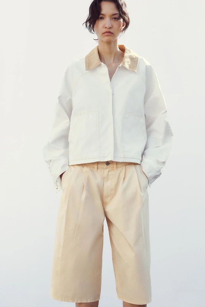 CONTRAST COLLAR WAXED JACKET