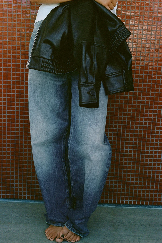 BLOUSON AVIATEUR EN MATIÈRE SYNTHÉTIQUE