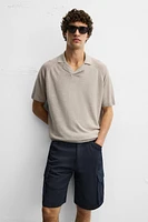 LINEN KNIT POLO SHIRT
