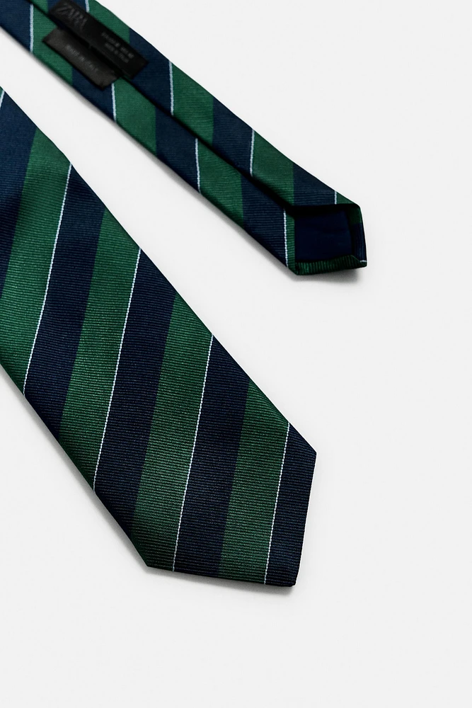100% SILK STRIPED TIE