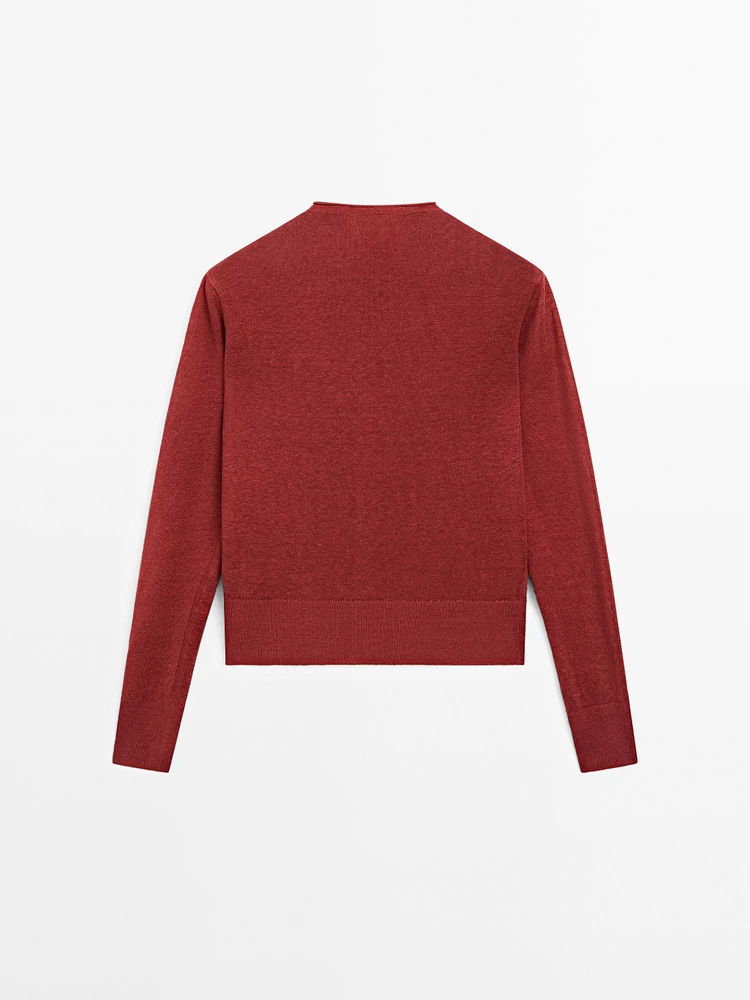 100% linen long sleeve cardigan