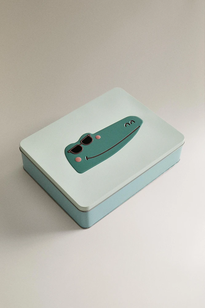 METAL CROCODILE STORAGE BOX