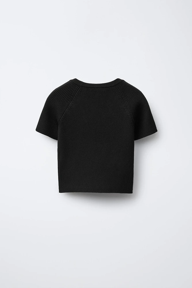 RIB BOW T-SHIRT