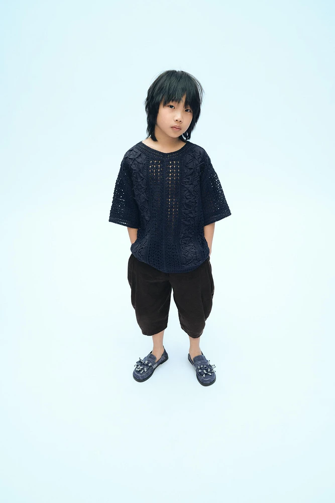 COMBINED CROCHET KNIT T-SHIRT X FANGLU LIN
