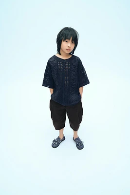 COMBINED CROCHET KNIT T-SHIRT X FANGLU LIN