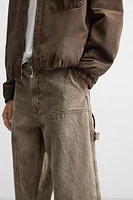 WASHED CARPENTER POCKET PANTS