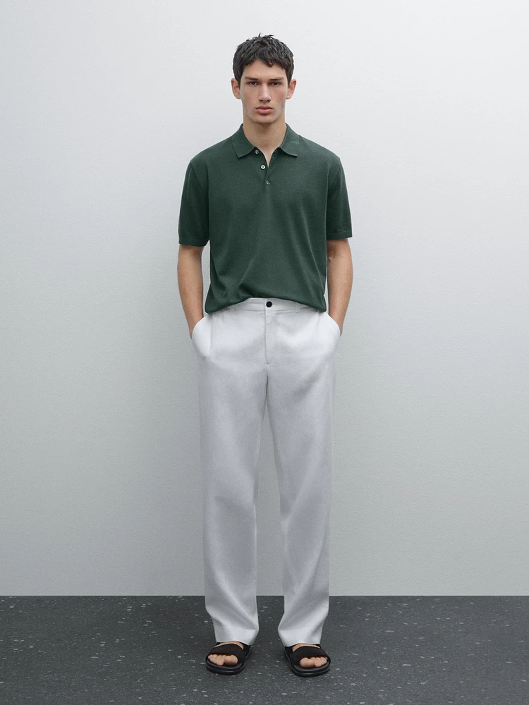 Polo en maille de coton à manches courtes