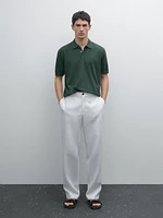 Polo en maille de coton à manches courtes