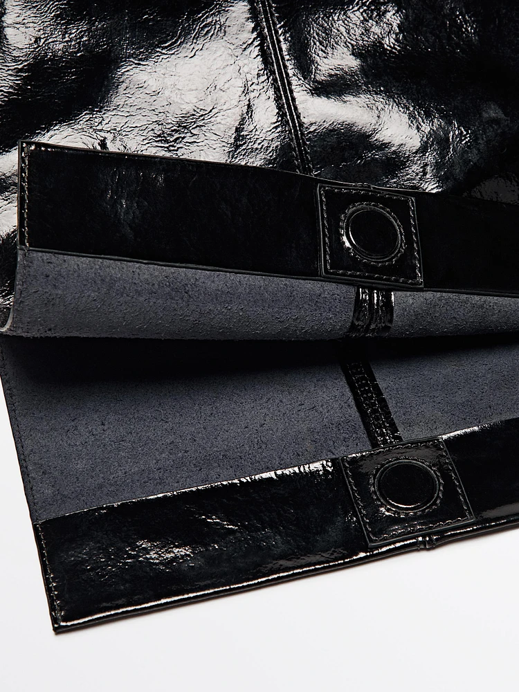 Mini-sac flap nappa craquelé