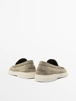 Split leather loafers