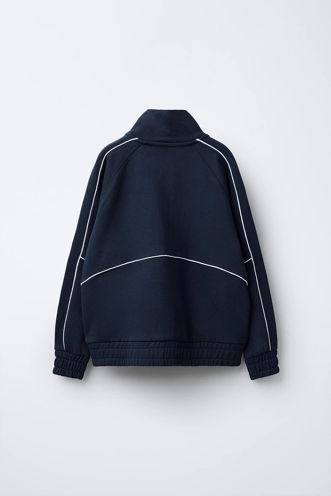 PLUSH SWEATSHIRT WITH TEXT