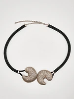 Ceinture en cuir avec boucle fossile