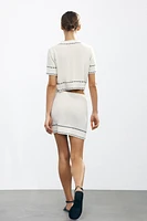 MINI TOPSTITCHED SKIRT