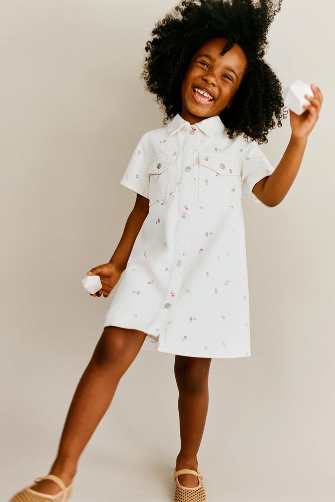 ROBE EN SERGÉ À FLEURS
