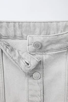 CUTOUT FRAYED DENIM SKIRT