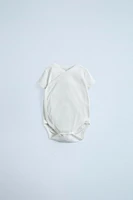 THREE-PACK OF BASIC SHORT SLEEVE KIMONO COLLAR BODYSUITS