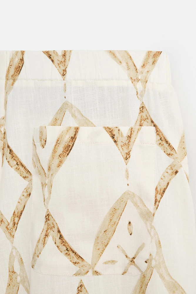 GEOMETRIC PRINT RELAXED FIT PANTS