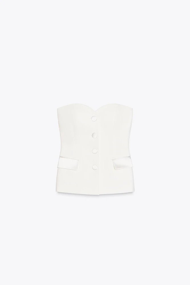 COMBINATION SATIN EFFECT BUSTIER TOP