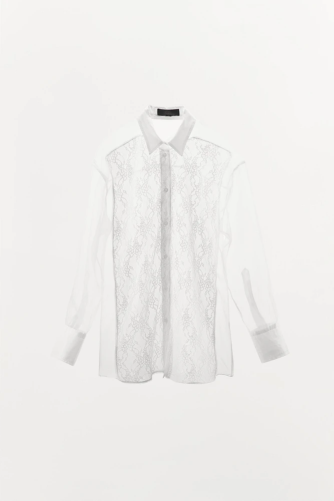 OVERSIZE ORGANZA LACE SHIRT
