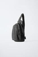EMBOSSED CROSSBODY BACKPACK