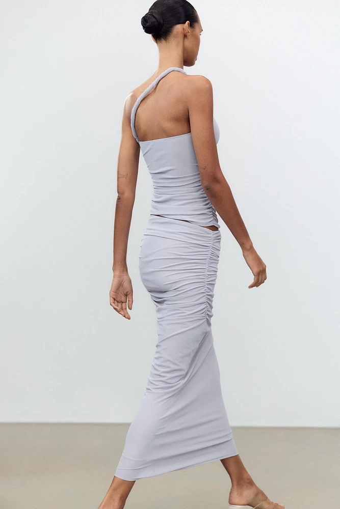 ASYMMETRIC HALTER TOP