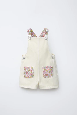 FLORAL TWILL OVERALLS