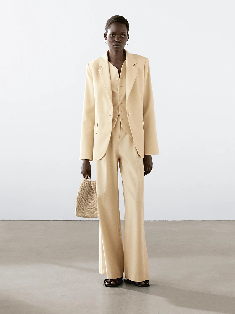 Linen blend blazer