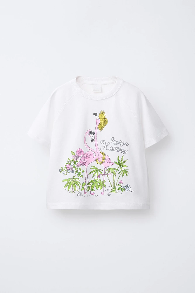PRINTED RAGLAN SLEEVE T-SHIRT