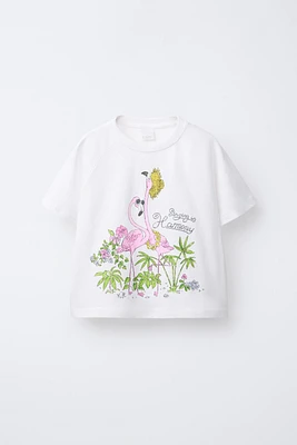 PRINTED RAGLAN SLEEVE T-SHIRT