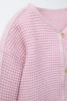 VESTE GAUFRÉE À BOUTONS