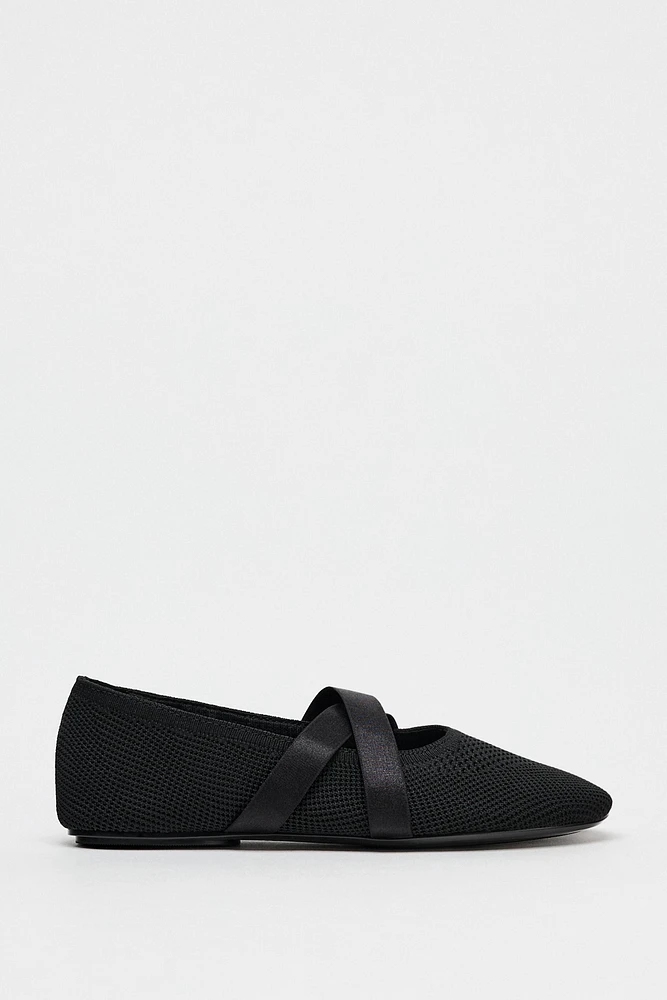 CROSSOVER FABRIC BALLET FLATS