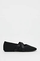 CROSSOVER FABRIC BALLET FLATS