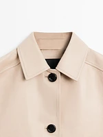 Veste courte en cuir nappa