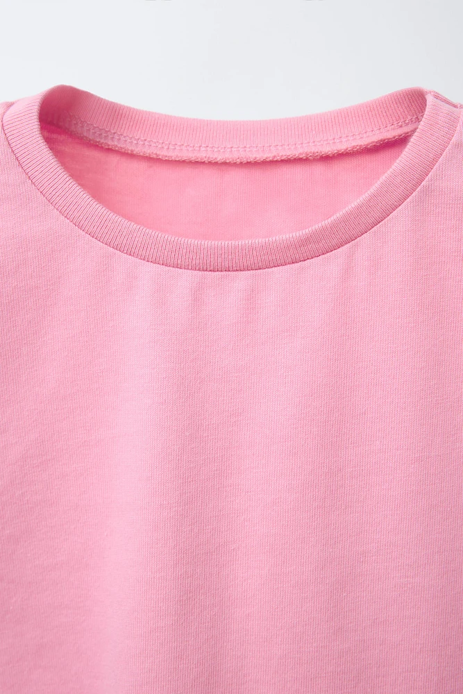 POPLIN RUFFLE MIXED T-SHIRT