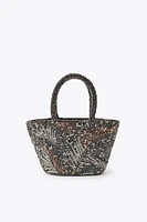 EMBROIDERED AND BEADED HANDBAG