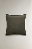 HOUSSE DE COUSSIN ÉDREDON LIN EFFET DÉLAVÉ