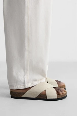 CRISSCROSS LEATHER SANDALS