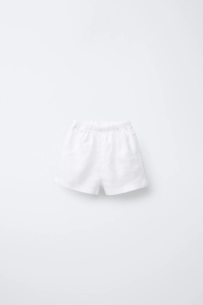 100% LINEN SHORTS