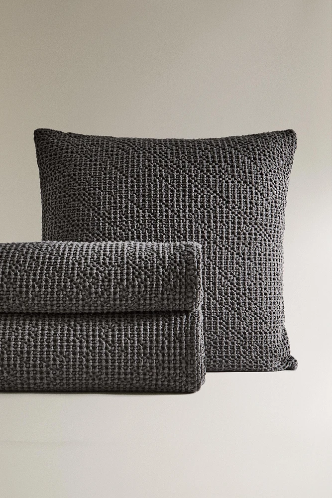 MINI WAFFLE-KNIT COTTON BEDSPREAD