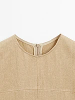 Robe longue bi-matière fendue sur les côtés