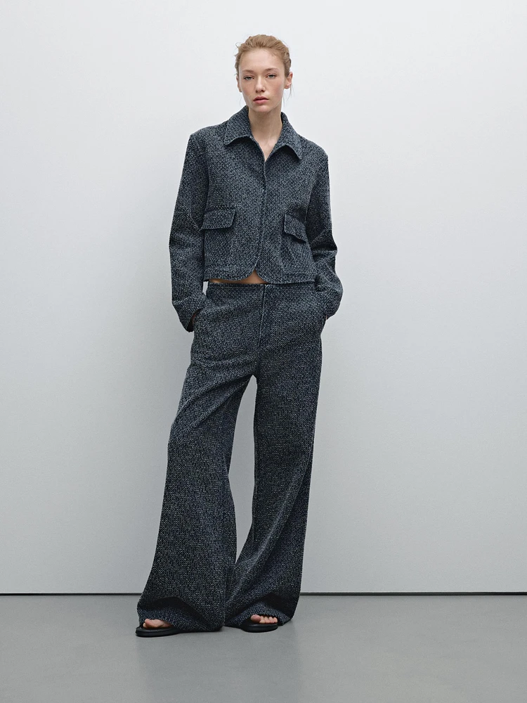 Wide-leg high-waist jeans