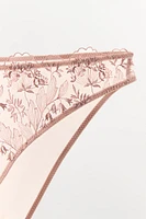 FLORAL EMBROIDERED TULLE PANTIES