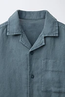 CHEMISE FLUIDE UNIE AVEC LIN