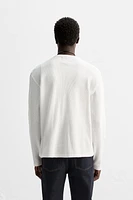 T-SHIRT À TEXTURE QUADRILLÉE