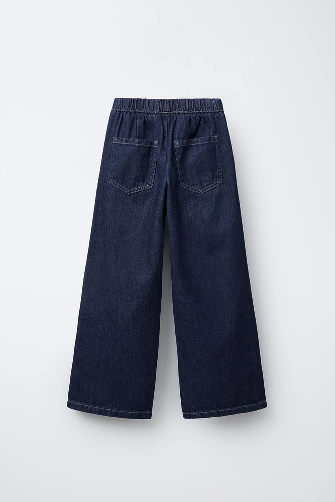 CULOTTE JEANS WITH ELASTIC TRIM